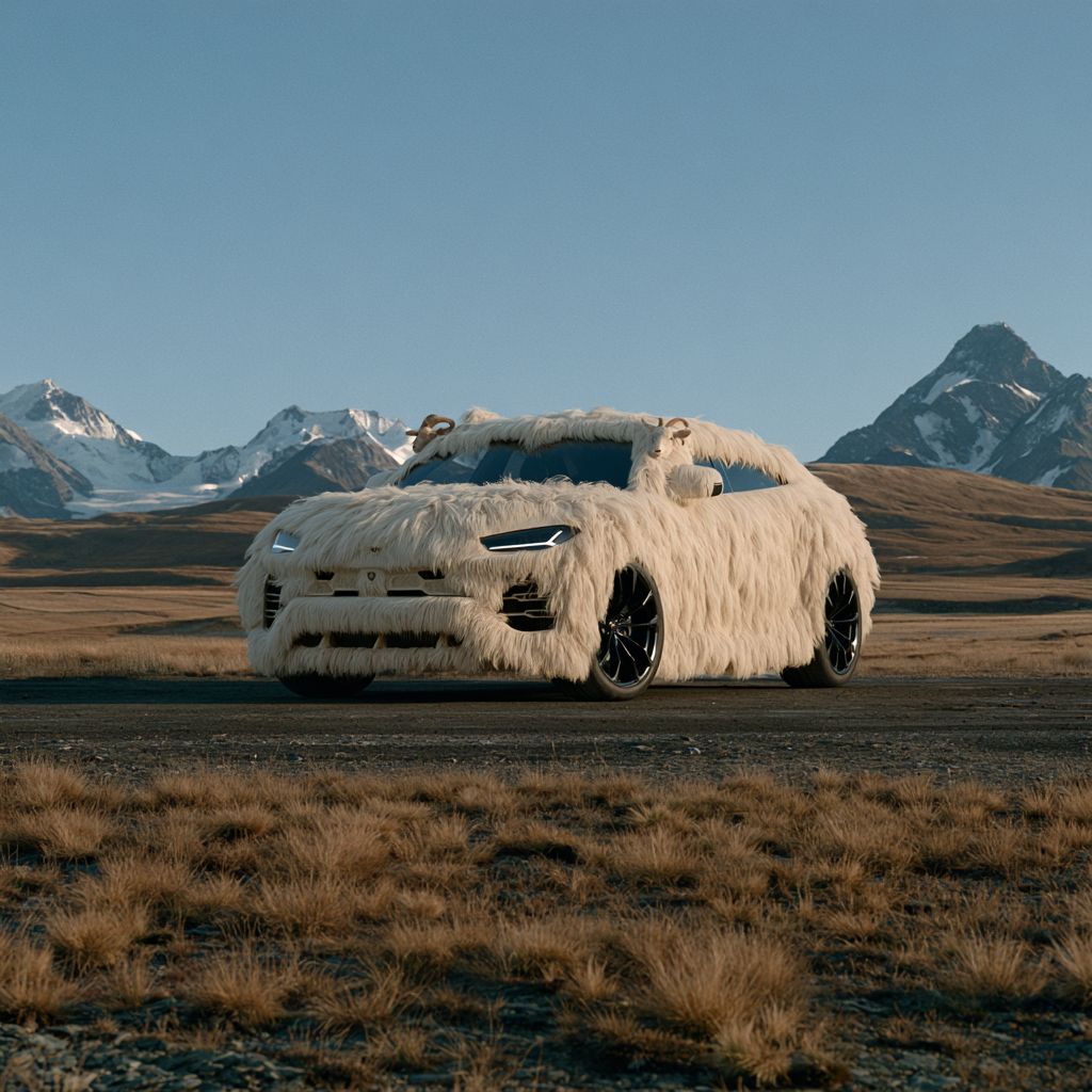 Lambo Urus in an alpine landscape